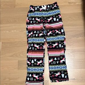 Old Navy Kids Festive Patterned Joggers - Black, Red, Blue large 10/12